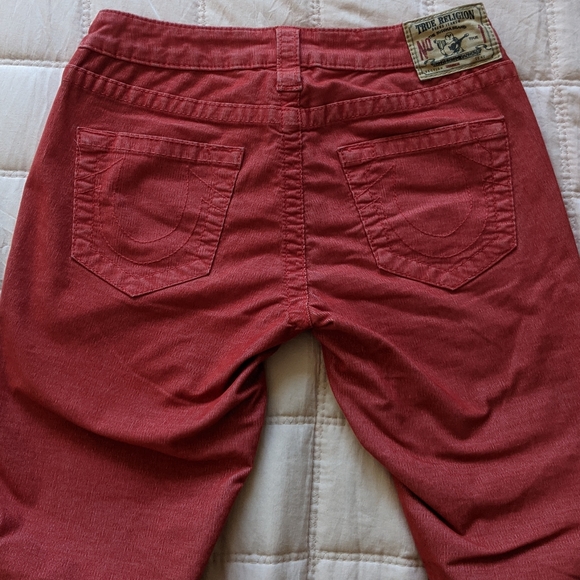 True Religion Orange Corduroy Skinny GUC - Picture 3 of 6
